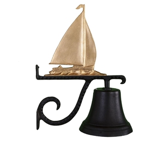 Cloche de bateau nautique décorative murale en laiton pur pour la décoration murale, le bureau, comme sonnette d'appel, pour jardin clôturé, ou comme cadeau. - Product Image 3