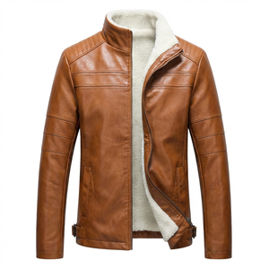 Blousons en cuir pour hommes, coupe ajustée, de luxe, personnalisés, très populaires, de haute qualité, avec fermeture éclair personnalisable, en vente. - Product Image 4