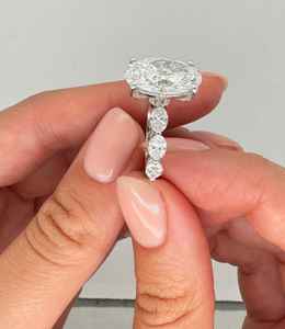 Anillo Solitario de Moissanita con Corte Ovalado de Moda para Mujer, Plata Fina 925 Original, Regalo de Cumpleaños para Parejas - Product Image 2