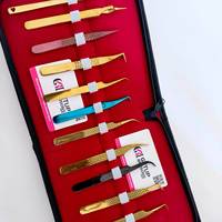 Kit de pinces à épiler pour extensions de cils en acier inoxydable de haute qualité, pointe lisse de 10 mm, précision anti-magnétique, plasma