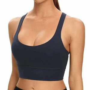 Lightweight Women's Sports Bra Plus Size Simple Custom Front High Support Breathable for Yoga Gym Running Adjustable Straps - Product Image 1
