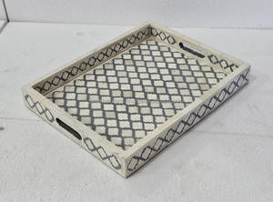 ถาดเสิร์ฟอาหารงานแต่งงานงานทำมือแผ่น MDF ฝังกระดูกเครื่องใช้บนโต๊ะอาหารปลอดภัยจากอินเดีย - Product Image 6