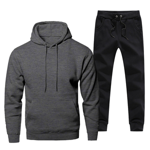 Winter Fleece Streetwear Hooded Drawstring <b>Beaded</b> Solid Front Track Suits | Warm 100% Cotton Tracksuit <b>Sets</b> for Men & Women - Product Image 3