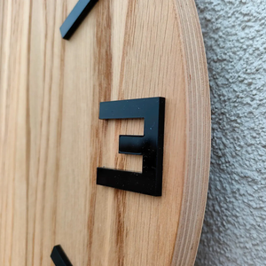Handmade Wooden Quartz Analog Wall <b>Clock</b> <b>Roman</b> Numerals 15mm Thick Plate Modern Design Silent Battery Powered for Living Room - Product Image 4