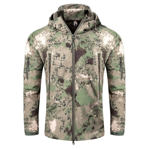 Summer Waterproof <b>Soft</b> <b>Shell</b> Camouflage Hunting <b>Jacket</b> for <b>Men</b> Linen/Cotton Oxford Fabric Breathable Windproof Outdoor Use Made - Product Image 1