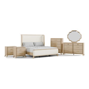 High Quality Bedroom Furniture Vietnam Solid Modern Wood Home Walnut OEM <b>Queen</b> <b>Size</b> Furniture BEDROOM SET MD04 - Product Image 2