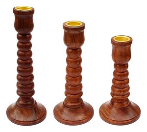 Portavelas de Madera Verde Envejecida, Hecho a Mano, Estilo Rústico, para Decoración del Hogar, Navidad o Bares - Product Image 4