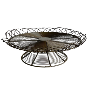 Novelty Round Metal Wire Storage Rack With Spiral Base Industrial Style Standing Type For Kitchen Tableware Display Decor - Product Image 4