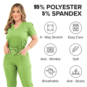 Uniformes Médicos Casuales para Hospital, Uniformes de Enfermería de Manga Corta con Bordado de Lazo de Mariposa para Mujer, Uniformes de SPA - Product Image 3