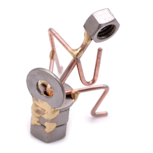 Estatua de Baño Hecha a Mano con Alambre de Cobre y Tuerca de Acero, Figura Divertida de Hombre Pensativo Sentado en el Inodoro, Decoración Industrial - Product Image 2