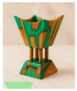 Brûleur à Bakhoor en bois d'acacia premium et résine époxy 2026 |   Diffuseur d'encens d'aromathérapie personnalisable artisanal |   Oud moderne de luxe - Product Image 5