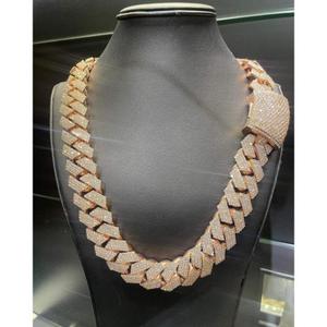 Gold Plated 925 Silver Cuban Link <b>Chain</b> with Moissanite Luxury Hip Hop Fashion Jewelry Party <b>Necklace</b> for Men - Product Image 1