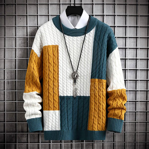 Pull tricoté moderne pour homme, respirant, avec logo frontal, 100 % coton/laine, confortable, doux, léger et chaud - Product Image 5