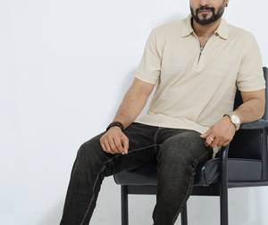 Polo pour homme de qualité supérieure, 50% coton/50% polyester, 220 GSM, origine Bangladesh, logo personnalisé, fermeture à 1/4 zip - Product Image 6