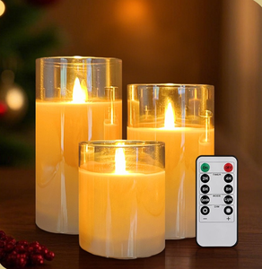 TOOWIN Rechargeable and Remote-Controlled, Glass or Acrylic Paraffin Wax Led Flameless Candle, Concert Restaurant Decoration - Product Image 1