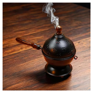 Brûleur d'encens unique en laiton - Support spirituel décoratif traditionnel et écologique pour la méditation quotidienne et la prière - Product Image 1
