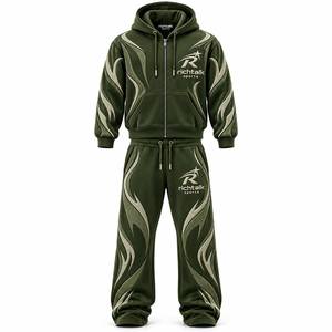 Conjunto Deportivo Unisex con Capucha, Cierre Frontal con Cremallera, Estampado por Sublimación, Lavado Ácido, Peso Medio 220g, Poliéster/Algodón, Ropa Urbana - Product Image 1