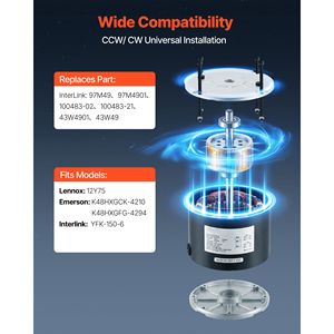 Condensatore Motore Ventilatore Condensatore 1/5HP 1075/900RPM 208 230V Compatibile con Sistemi HVAC Lennox Sostituisce 12Y75 97M49 100483 02 43W49 - Product Image 6