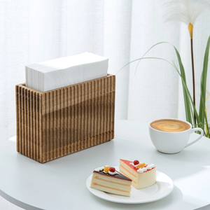 Modern Wooden Flat Napkin Box – Weighted Metal Crossbar Outdoor Tissue <b>Caddy</b> - Product Image 6