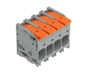 Bloque de terminales para PCB; tipo palanca; 16 mm²; Espaciado entre pines de 10 mm; 4 polos; Abrazadera de inserción tipo jaula ® gris - Product Image 1