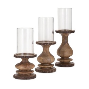 Natural Wood Votive Holder <b>Rustic</b> Tabletop Ornament for Home Decor Dining Area Bedroom <b>Console</b> Shelf Festivals and Celebrations - Product Image 4