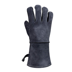 Guantes de Soldadura de Cuero Gris Europeo, Protección Térmica, Uso en Exteriores en Invierno, Estilo Sencillo, Longitud hasta la Muñeca - Product Image 6