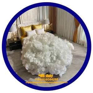 Venta Directa de Fábrica, Poliéster Hueco Conjugado Blanco 15D HCS Reciclado con Certificación GRS/OEKO-TEX, Siliconado, Ignífugo, para Juguetes - Product Image 2