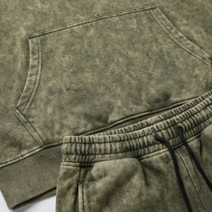 ชุดวอร์มผู้ชายผ้าบางเบาแบบย้อมสีเอซิด แจ็คเก็ตซิปหน้า กางเกงทรงสอบ ชุดลำลองสำหรับวิ่งออกกำลังกายตอนเช้า - Product Image 5