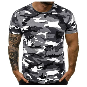 Camiseta de Camuflaje para Hombre, Cuello Redondo, 100% Algodón, Diseño de Camuflaje, Manga Corta, Corte Deportivo, Transpirable - Product Image 4