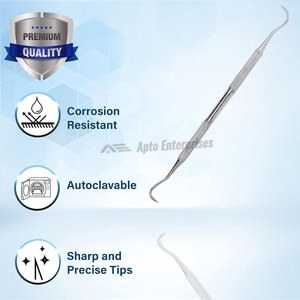 เครื่องมือขูดหินปูนแบบสองด้าน H6/H7 สำหรับฟันหน้าและฟันหลัง ทำจากสแตนเลส ใช้สำหรับทำความสะอาดช่องปาก - Product Image 4