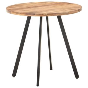 Natural Wood <b>Dining</b> <b>Table</b> Solid Black Acacia Wood with Iron Medium Elegant and Durable Furniture - Product Image 5