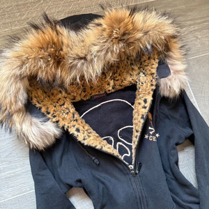New Fashion <b>Skull</b> Embroidery Plus Velvet Padded Casual Joker Vintage Popular Hip Hop Couples Fur Collar Coat <b>Tops</b> - Product Image 6