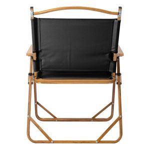 Large Aluminum <b>Frame</b> 600D Khaki Oxford Fabric 100kg Loading Capacity Imitation Wood Grain Spray Paint <b>Black</b> Camping Chair - Product Image 4