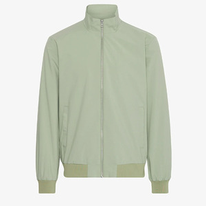 Chaqueta Bomber Verde Claro para Hombre, Cierre de Cremallera, Estilo Casual, Exterior de Poliéster, Corte Regular, para Otoño - Product Image 1