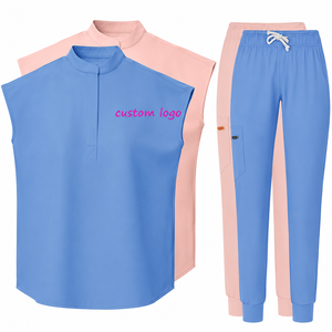 Uniformes Médicos para Enfermería y Hospitales, Tallas Grandes, Unisex, Tejido Elástico en 4 Direcciones, Sin Costuras, Conjuntos de Pantalones Deportivos, Logotipo Personalizado - Product Image 1