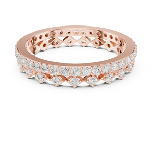 Anillo de banda de eternidad con corona de oro rosa para mujer, regalo de joyería de moda para aniversario de boda con cristales de lujo - Product Image 2