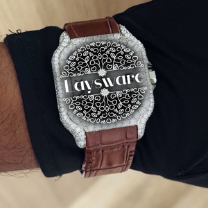 Reloj de Lujo Mecánico con Diamantes Moissanite, Números Romanos, Fecha Automática, Correa de Acero Inoxidable, Diseño Cuadrado Premium - Product Image 2