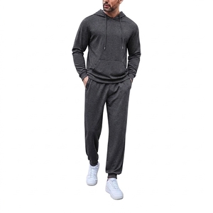 Custom Men's Winter Hooded Tracksuit Set Lightweight Quick Dry Sports <b>Jacket</b> Drawstring Pants Regular Fit Gym Wear - Product Image 5