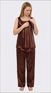 <b>Ladies</b> Satin Two Piece <b>Pajama</b> Set Comfortable <b>Silk</b> Lounge Wear Sleepwear - Product Image 3