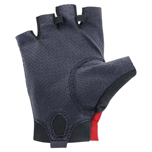Gants de cyclisme mi-doigts tricotés respirants à motif géométrique avec bordure rouge contrastante pour l'été - Product Image 3