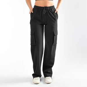 Pantalones Deportivos Anchos de Nylon/Algodón para Mujer, Estilo Hip Hop, Color Negro, Diseño Coreano, Joggers Holgados, Pantalones Cargo - Product Image 2