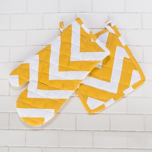 100% Cotton Modern Style Woven Oven Mitts Gloves Pot Holders Heat Resistant Waterproof Dishwasher Safe <b>Digital</b> Printed Food - Product Image 4