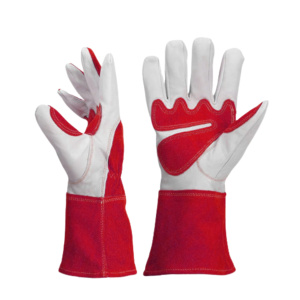 Gants de soudage TIG robustes en cuir pleine fleur et croûte de cuir, résistance à la chaleur, protection anti-coupure, protection des mains et des bras - Product Image 6