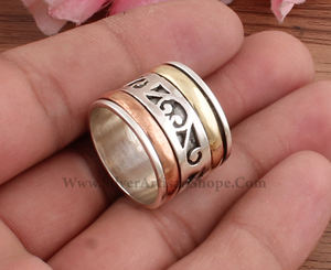 Bague en argent sterling 925 avec serti clos pour le soulagement de l'anxiété et la méditation, idéale pour les occasions festives, bijoux de style classique, vente en gros - Product Image 1