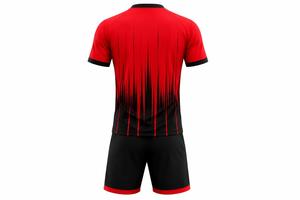 Ensemble de maillot de football unisexe sublimé, manches courtes, col rond, évacuation de l'humidité, coupe athlétique, logo personnalisé - Product Image 3