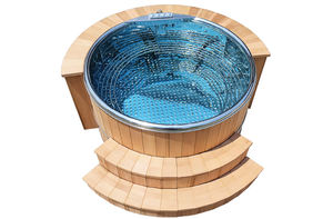 ฝาครอบสแตนเลสเกรดพรีเมียม 180 ซม. 304 พร้อมไฟ LED 2 ดวง บันไดไม้ซีดาร์แดง สำหรับสปาและวิลล่ากลางแจ้ง บริเวณสระว่ายน้ำ - Product Image 2