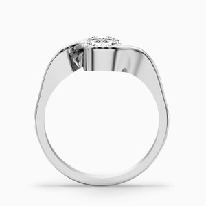 Oval Cut Moissanite <b>Ring</b> <b>925</b> Sterling <b>Silver</b> Yellow Gold Plated Elegant Solitaire Engagement Dainty Minimalist Wedding <b>Ring</b> - Product Image 3