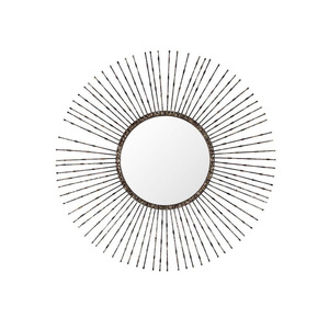 Miroir mural en métal arqué de designer haut de gamme avec cadre fin et minimaliste pour un style intérieur luxueux - Product Image 6