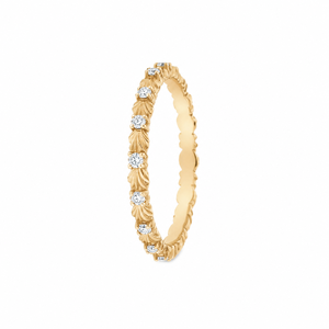 Bague Éternité en Or Massif 18K avec Diamant de Laboratoire Rond Délicat, Design Floral Unique, Moissanite et Coquillage Marin, pour Mariage - Product Image 4