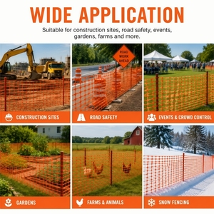 Barrière de sécurité orange en HDPE 1x50m 4kg Norme européenne Construction |   Maille certifiée CE (100x40mm) |   Fournisseur d'or depuis 20 ans - Product Image 3